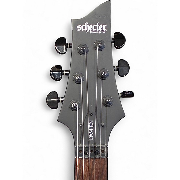Used Schecter Guitar Research Damien Floyd Rose Satin Black Solid Body Electric Guitar