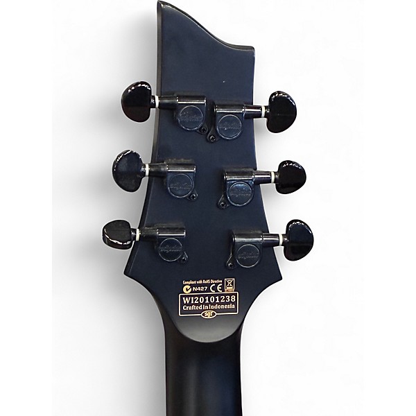 Used Schecter Guitar Research Damien Floyd Rose Satin Black Solid Body Electric Guitar