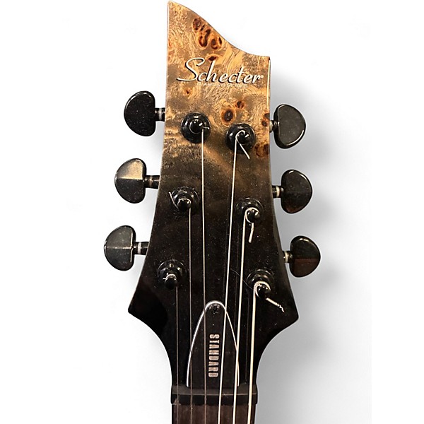 Used Schecter Guitar Research C1 Standard Left Handed Black Fade Burst Burl Electric Guitar