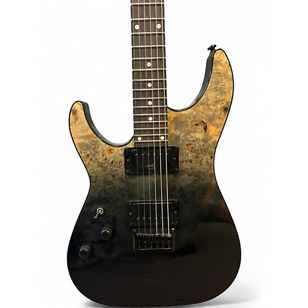 Used Schecter Guitar Research C1 Standard Left Handed Black Fade Burst Burl Electric Guitar