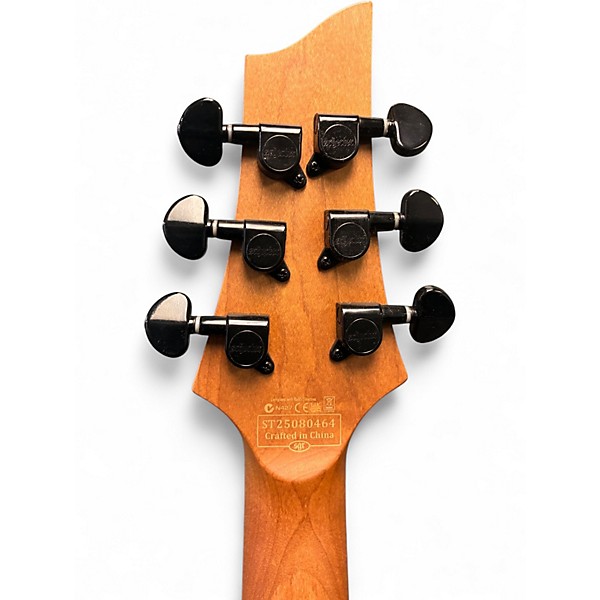 Used Schecter Guitar Research C1 Standard Left Handed Black Fade Burst Burl Electric Guitar