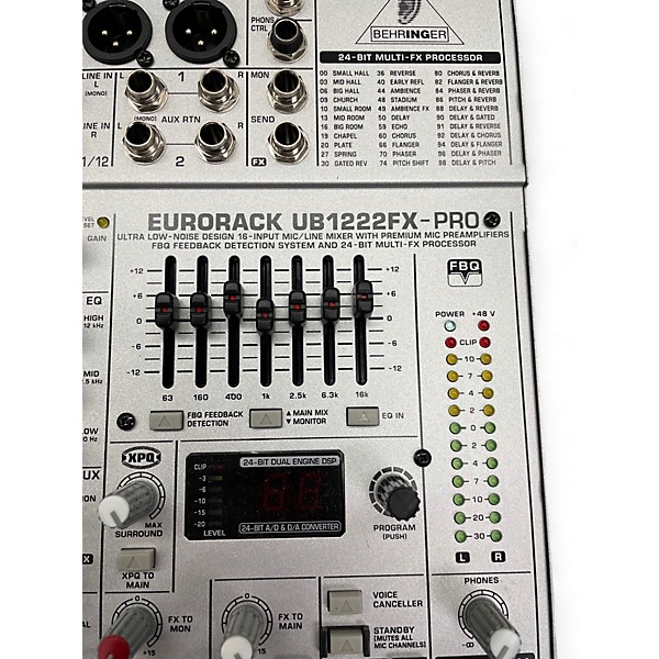 Used Behringer EURORACK UB1222FX Unpowered Mixer