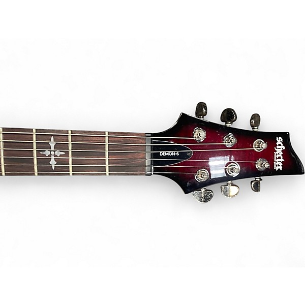 Used Schecter Guitar Research Demon 6 red Solid Body Electric Guitar