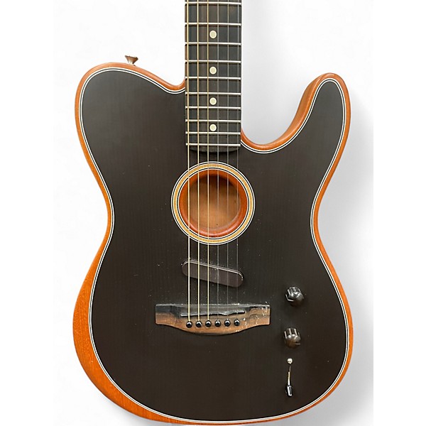 Used Fender Acoustasonic Player Telecaster Flat Black Acoustic Electric Guitar