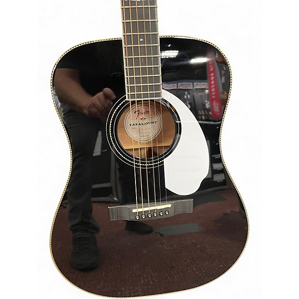 Used Fender Limited Edition PM-1 Dreadnought Black Acoustic Electric Guitar