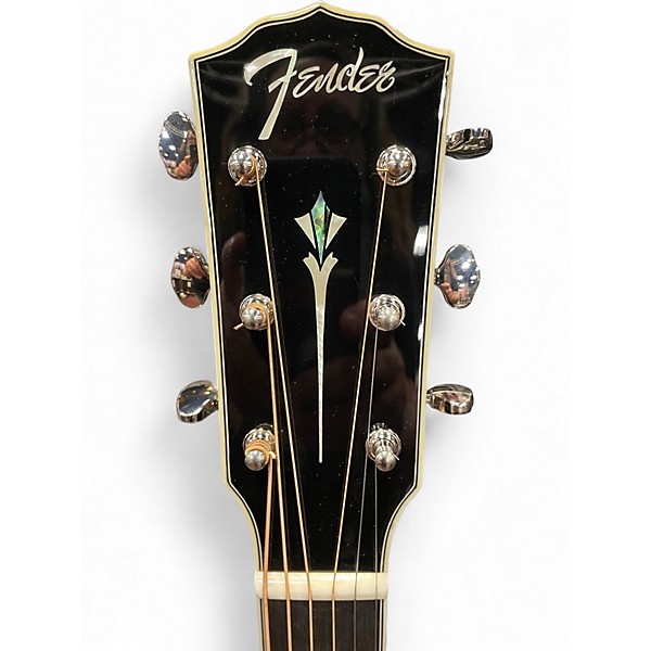 Used Fender Limited Edition PM-1 Dreadnought Black Acoustic Electric Guitar