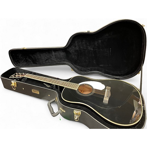 Used Fender Limited Edition PM-1 Dreadnought Black Acoustic Electric Guitar