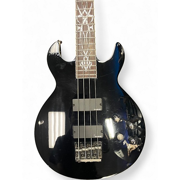 Used Schecter Guitar Research devil tribal Black Electric Bass Guitar