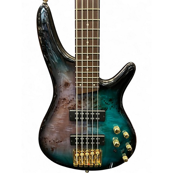 Used Ibanez SR405 5 String Seafoam Green Electric Bass Guitar