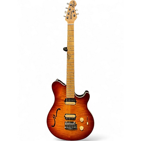 Used 2014 Ernie Ball Music Man Axis Super Sport Semi Hollow Honey Burst Hollow Body Electric Guitar