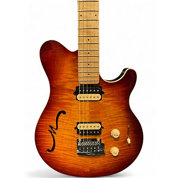 Used 2014 Ernie Ball Music Man Axis Super Sport Semi Hollow Honey Burst Hollow Body Electric Guitar