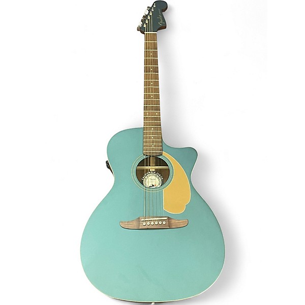 Used Fender Newporter Player TEAL Acoustic Electric Guitar