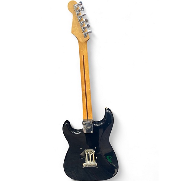 Used Squier Standard Stratocaster Black Solid Body Electric Guitar