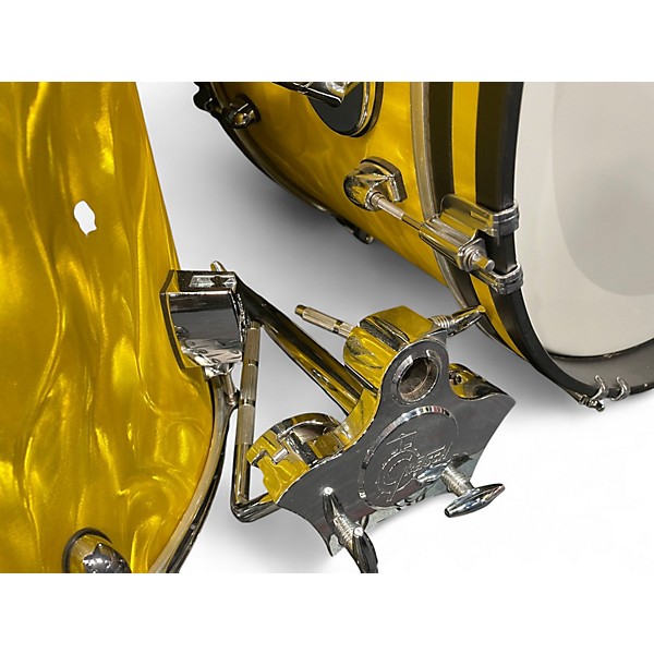 Used Gretsch Drums 3 Piece Catalina Club Yellow Satin Flame Drum Kit