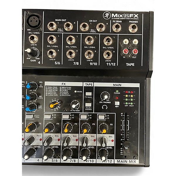 Used Mackie Mix12FX 12-Channel Compact Mixer With Effects Unpowered Mixer