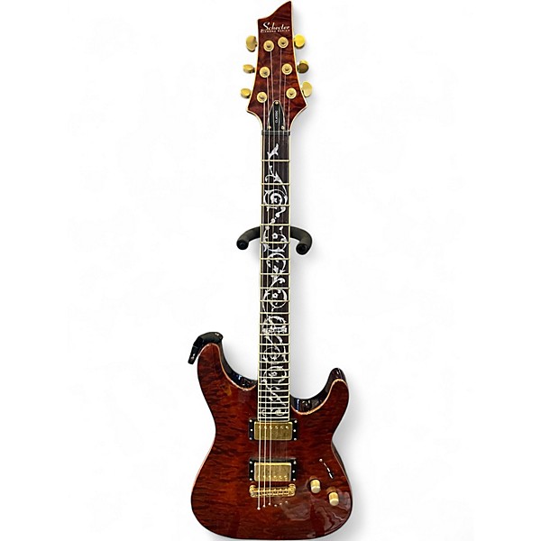 Used Schecter Guitar Research C1 Classic Antique Amber Solid Body Electric Guitar