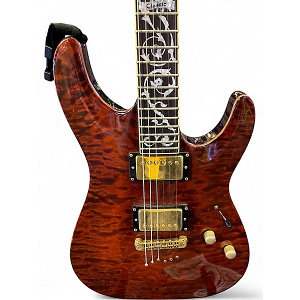 Used Schecter Guitar Research C1 Classic Antique Amber Solid Body Electric Guitar