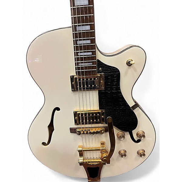 Used Arbor AJ-140 Antique White Hollow Body Electric Guitar