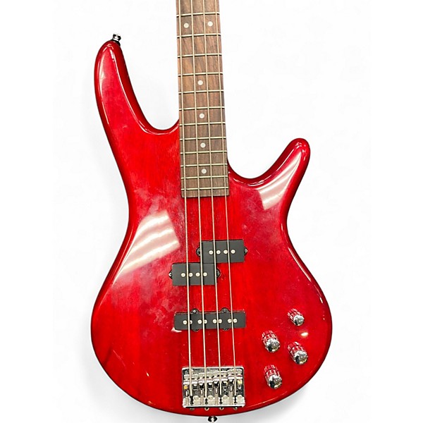Used Ibanez GSR200 Trans Red Electric Bass Guitar