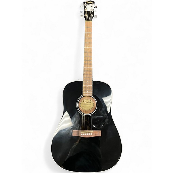 Used Fender CD60 Dreadnought Black Acoustic Guitar