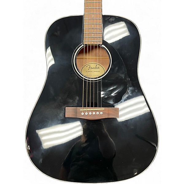 Used Fender CD60 Dreadnought Black Acoustic Guitar