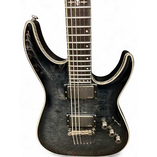 Used Schecter Guitar Research Hellraiser C1 Hybrid TRANSPARENT BLACK BURST Solid Body Electric Guitar