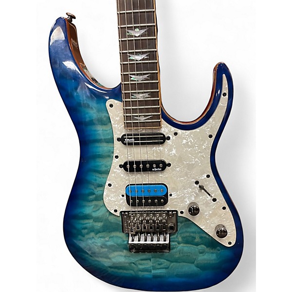 Used Schecter Guitar Research Omen Extreme 6 Floyd Rose Blue Solid Body Electric Guitar