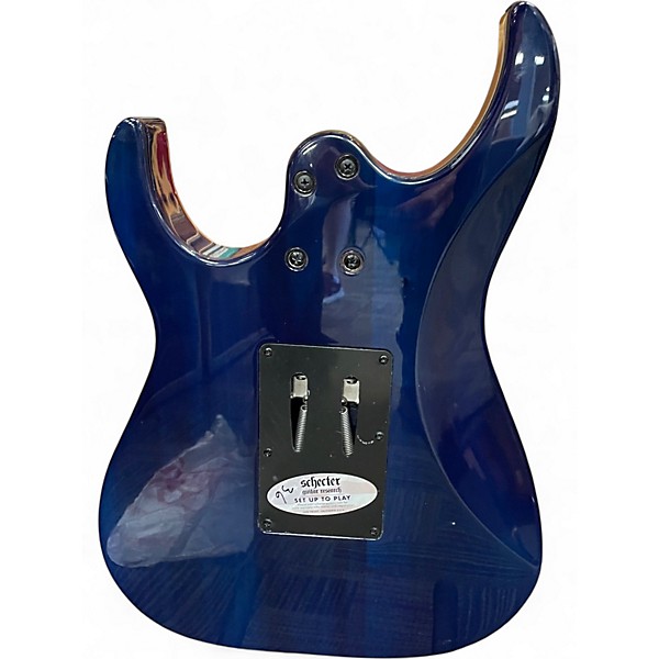 Used Schecter Guitar Research Omen Extreme 6 Floyd Rose Blue Solid Body Electric Guitar