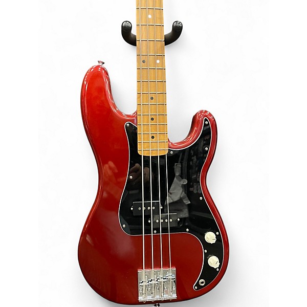 Used Fender Standard Precision Bass Candy Apple Red Electric Bass Guitar