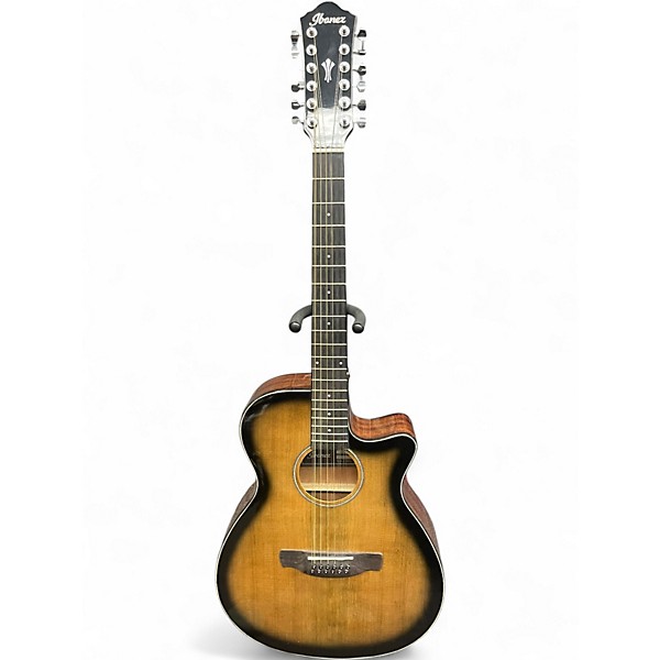 Used Ibanez AEG5012-DVH 2 Color Sunburst 12 String Acoustic Electric Guitar
