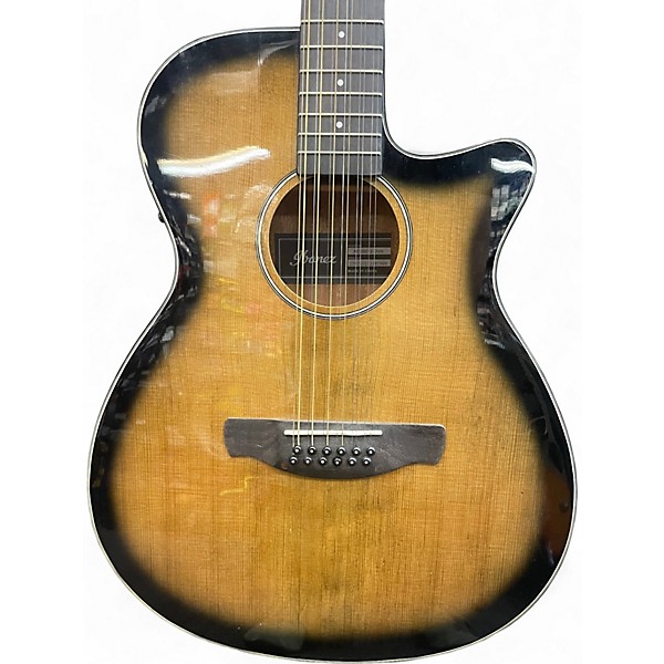 Used Ibanez AEG5012-DVH 2 Color Sunburst 12 String Acoustic Electric Guitar