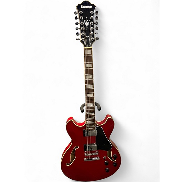Used Ibanez AS7312 12 String Artcore Red Hollow Body Electric Guitar