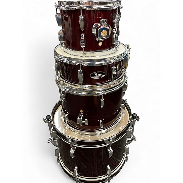 Used Pearl 4 Piece Roadshow Crimson Red Trans Drum Kit