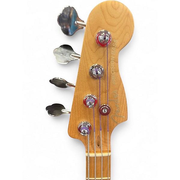 Used Fender American Ultra Precision Bass Metallic Aqua Marine Electric Bass Guitar
