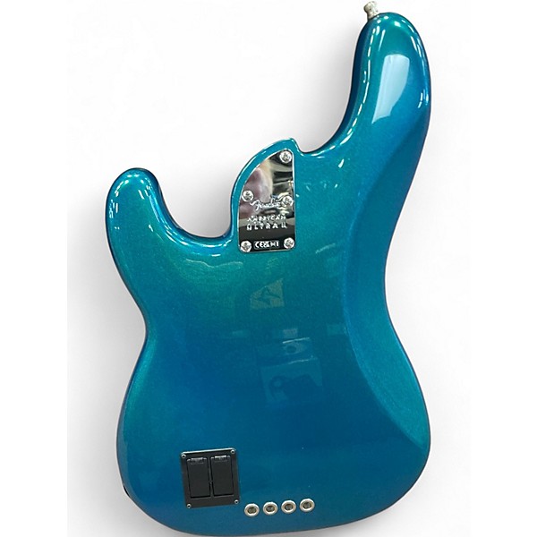 Used Fender American Ultra Precision Bass Metallic Aqua Marine Electric Bass Guitar