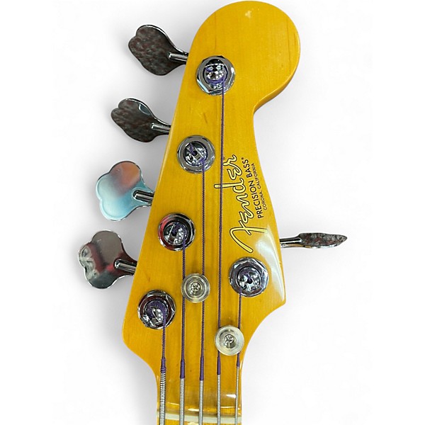 Used Fender American Ultra Jazz Bass V Metallic Aqua Marine Electric Bass Guitar