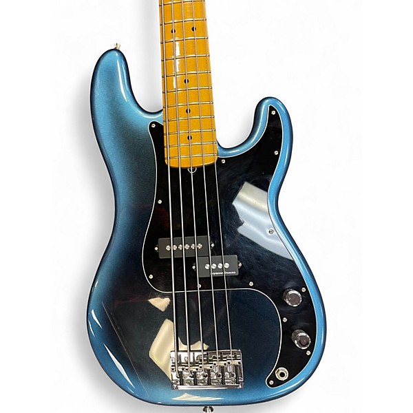 Used Fender American Ultra Jazz Bass V Metallic Aqua Marine Electric Bass Guitar