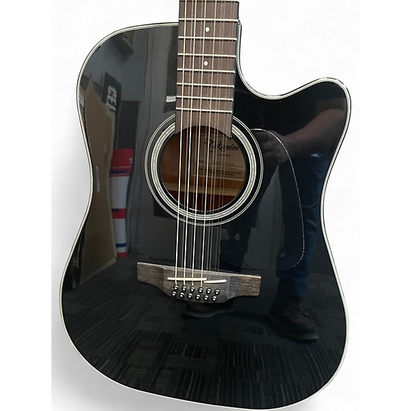 Used Takamine GD30CE-12 black 12 String Acoustic Electric Guitar