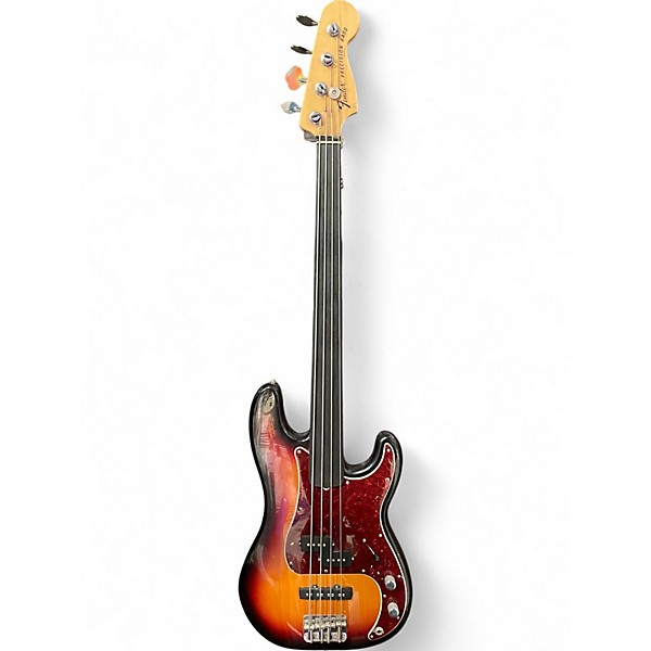 Used 2007 Fender Tony Franklin Signature Fretless Precision Bass Sunburst Electric Bass Guitar