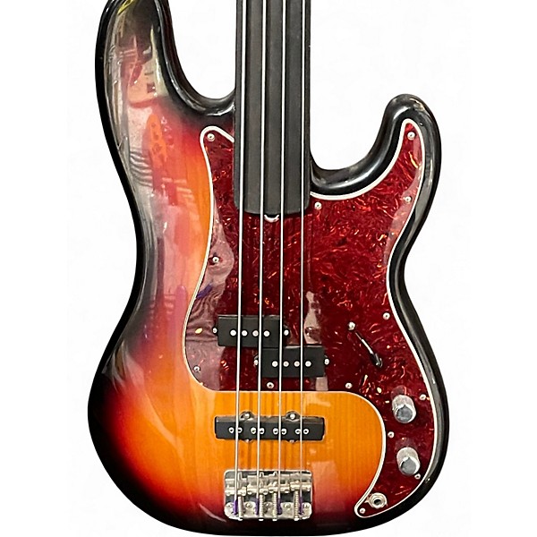 Used 2007 Fender Tony Franklin Signature Fretless Precision Bass Sunburst Electric Bass Guitar