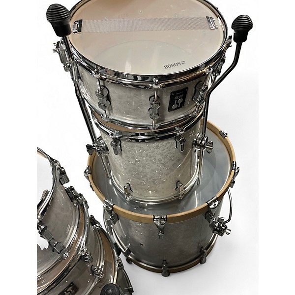 Used SONOR 6 Piece AQ2 WHITE MARINE PEARL Drum Kit
