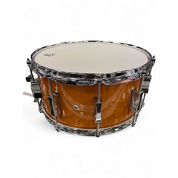 Used Pork Pie USA 7X14 BUBINGA GLOSS SNARE Amber Drum