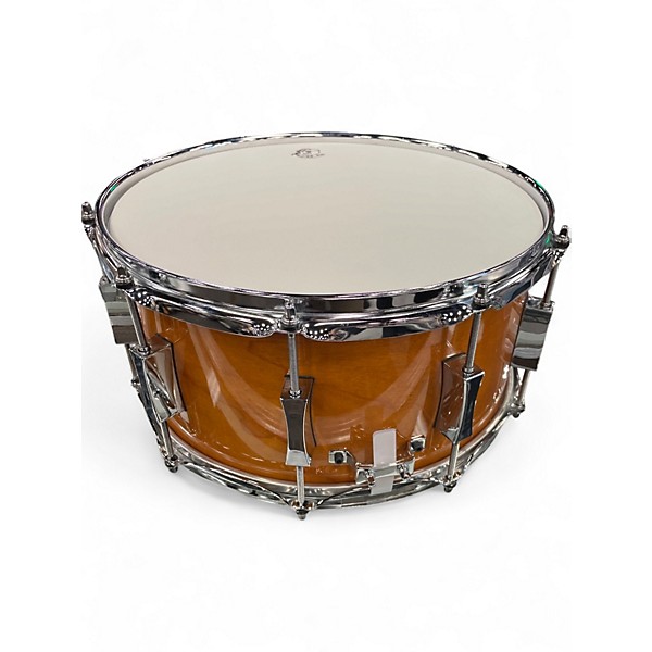 Used Pork Pie USA 7X14 BUBINGA GLOSS SNARE Amber Drum