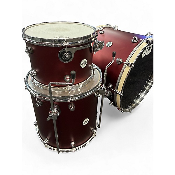 Used DW 3 Piece Design Series matte Red Drum Kit