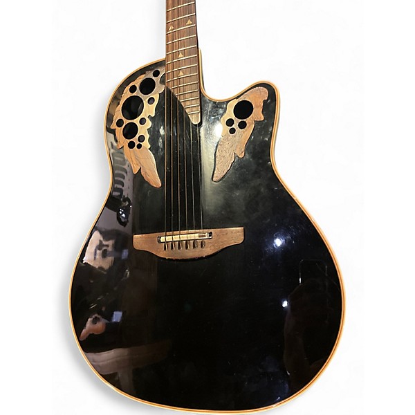 Used Ovation 1868 ELITE Black Acoustic Electric Guitar