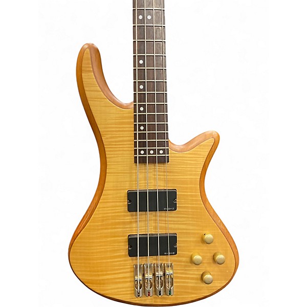 Used Schecter Guitar Research Stiletto Custom 4 String Natural Electric Bass Guitar
