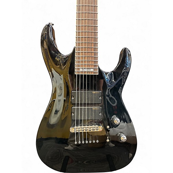 Used ESP LTD SC608B Stephen Carpenter Signature Baritone Black Solid Body Electric Guitar