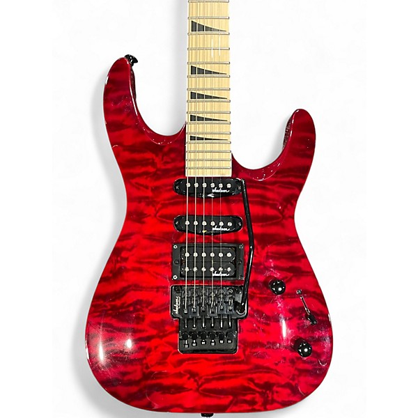 Used Jackson JS34Q Dinky Trans Red Solid Body Electric Guitar