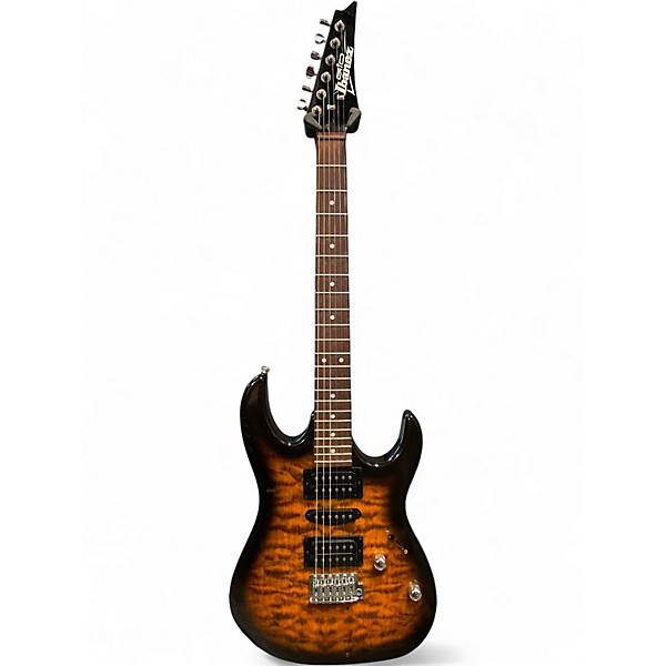 Used Ibanez GRX70QA TIGER BURST Solid Body Electric Guitar