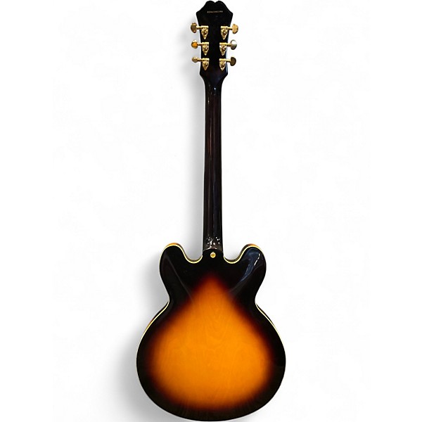 Used Epiphone Dot Deluxe Flametop 3 Tone Sunburst Hollow Body Electric Guitar